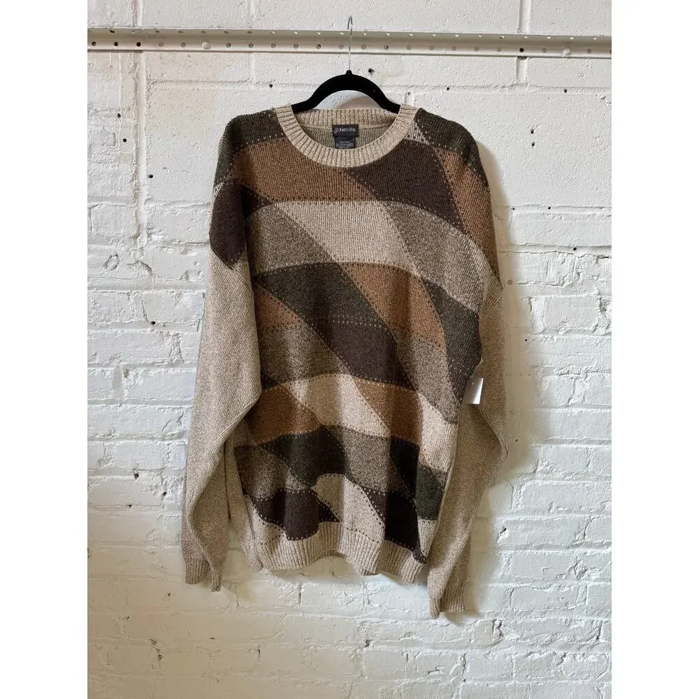 Vintage 90s St. John's Bay Tan Brown Sweater‎ Size XXL